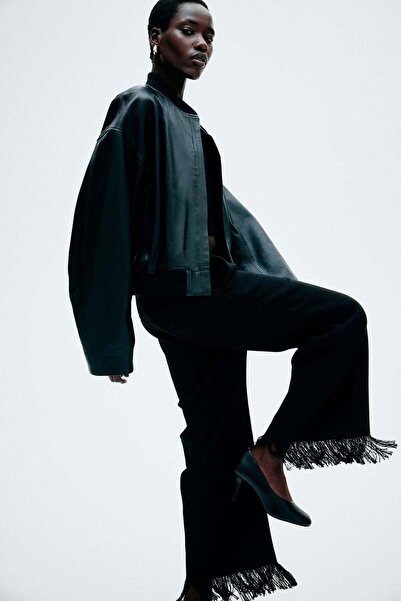 H&M Frayed-hem trousers