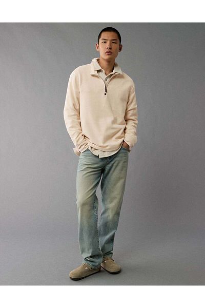 AMERICAN EAGLE AE Long-Sleeve Quarter-Zip Thermal T-Shirt