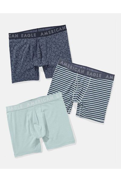 AMERICAN EAGLE مجموعة من 3 قطع من ملابس داخلية بوكسر كلاسيكية للرجال مقاس 6 بوصات من AEO