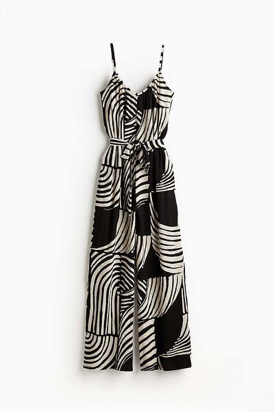 H&M Tie-belt jersey jumpsuit