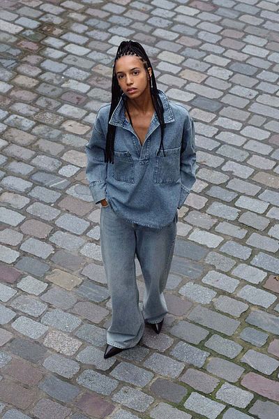 H&M Oversized popover denim shirt