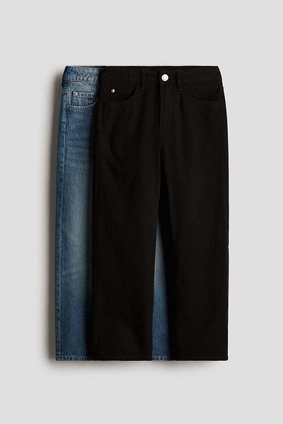 H&M طقم من قطعتين من الجينز الفضفاض