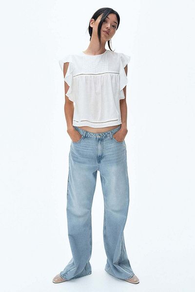 H&M Flutter-sleeved blouse
