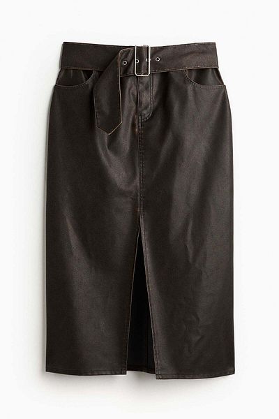 H&M Distressed-look belted skirt