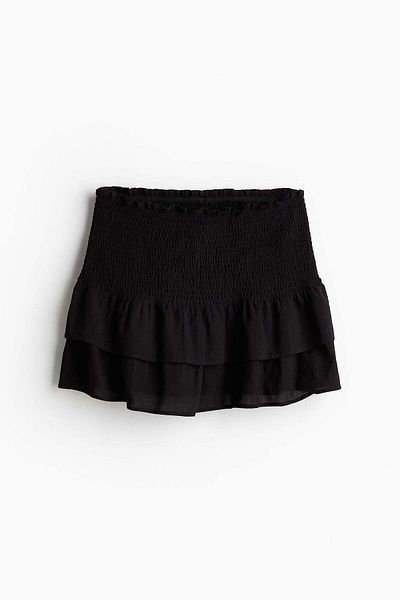 H&M Smocked-waist tiered skirt