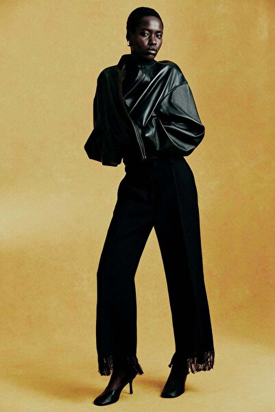 H&M Frayed-hem trousers