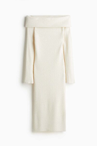 H&M Rib-knit off-the-shoulder dress