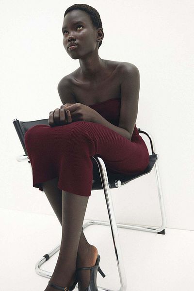 H&M Rib-knit bandeau dress
