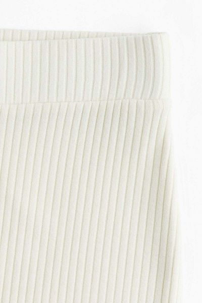 H&M Ribbed slit-hem trousers