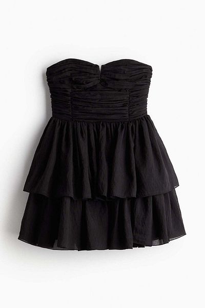 H&M Flared-skirt bandeau dress