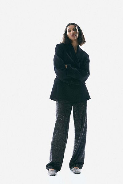 H&M Straight sequined trousers