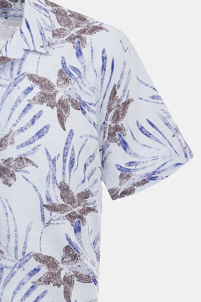 W Collection Mavi Casual Kısa Kol Gömlek