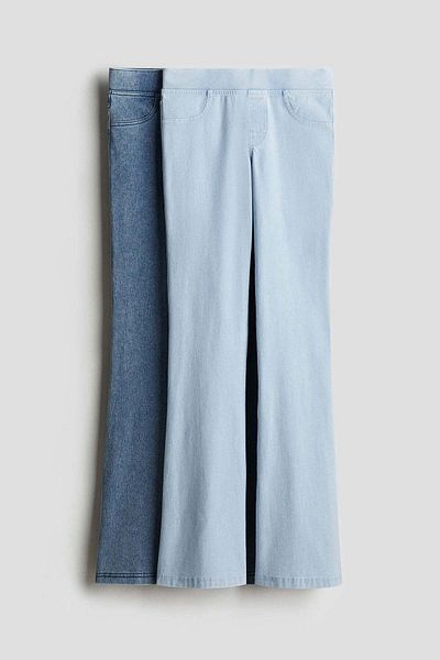 H&M 2-pack flared jersey trousers