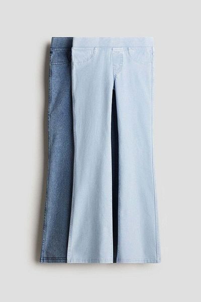 H&M 2-pack flared jersey trousers