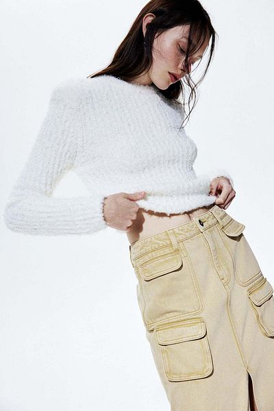 H&M Denim cargo maxi skirt