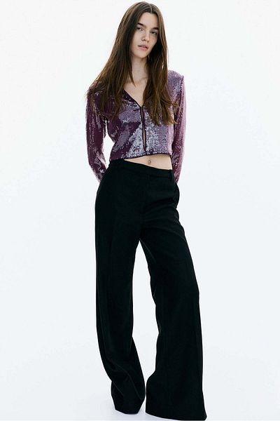 H&M Cropped sequined top