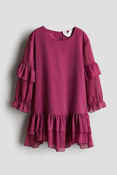 H&M Flounced chiffon dress