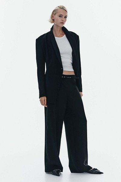 H&M Wide belted trousers