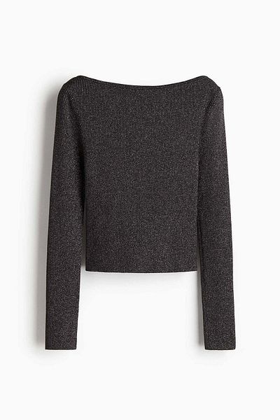 H&M Glittery boat-neck top