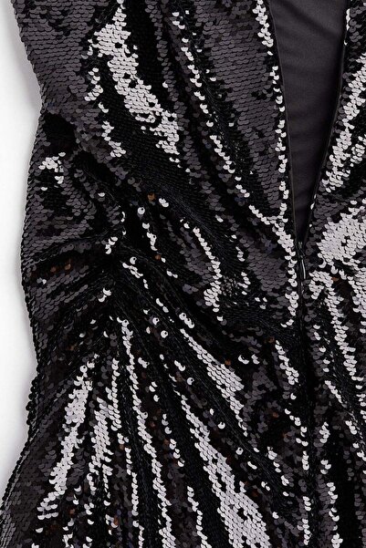 H&M Sequined shoulder-pad dress