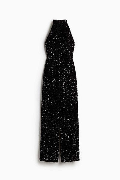H&M Sequined halterneck jumpsuit
