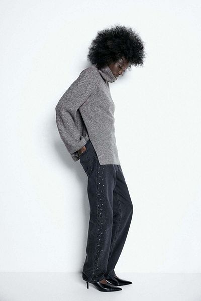 H&M Zip-top rib-knit jumper