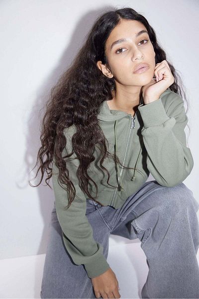 H&M Cropped zip-through hoodie