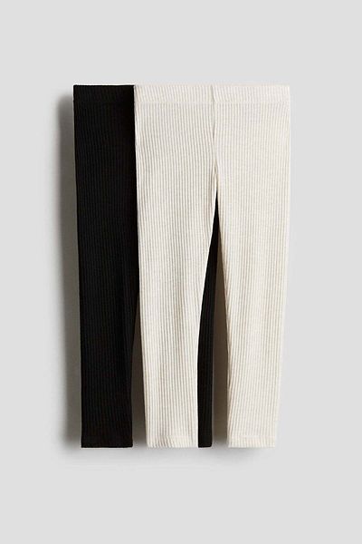 H&M 2-pack rib-knit leggings