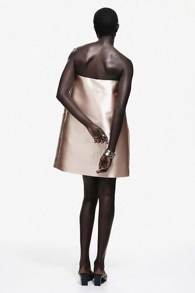 H&M Satin bandeau dress