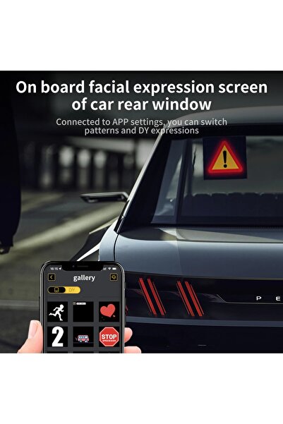 Yellowtech Araba arka cam üzerinde LED ekran cep telefonu APP kontrolü tam renkli LED ifade ekran paneli