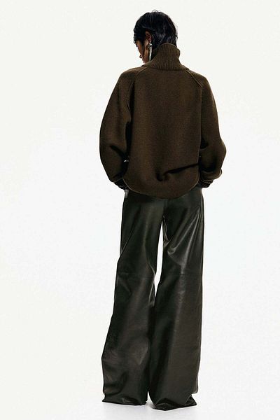H&M Straight leather trousers