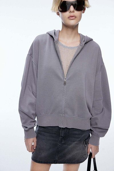H&M Printed zip-through hoodie