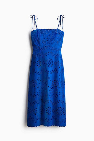 H&M Tie-strap broderie anglaise dress