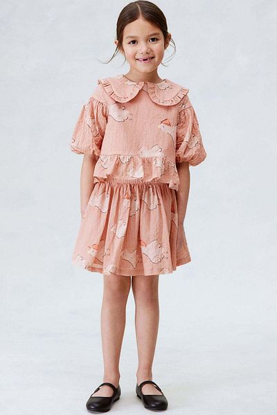H&M Puff-sleeve seersucker blouse