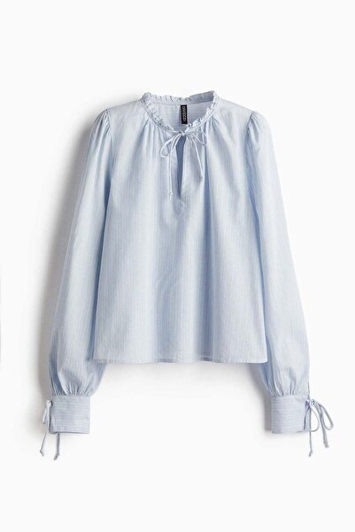 H&M Tie-detail cotton blouse