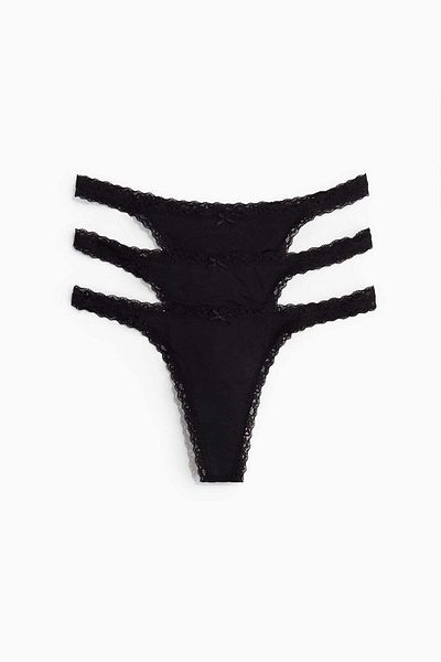 H&M 3-pack microfibre tanga thong briefs