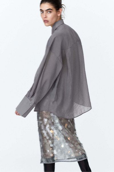 H&M Oversized organza shirt