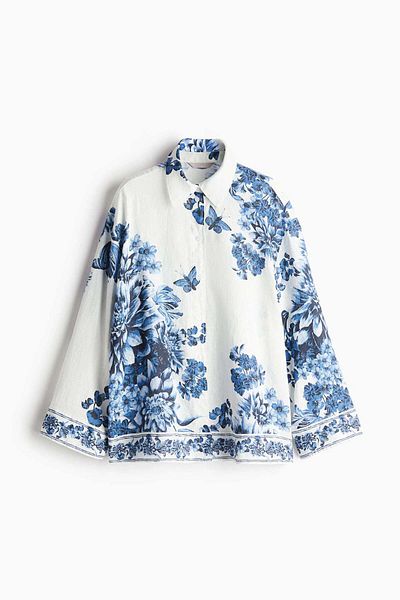 H&M Patterned linen shirt