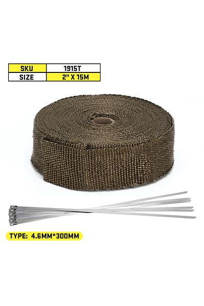 PQY 5cm 15m Titanium High Quality Fiberglass 1m 5m 10m 15m Exhaust Heat Wrap Roll For Motorcycle Heat Sh