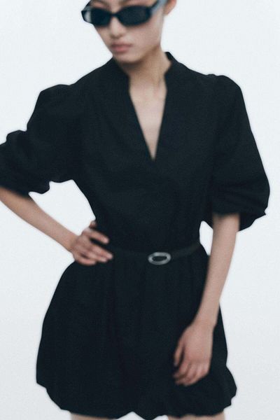 H&M Belted bubble-hem dress
