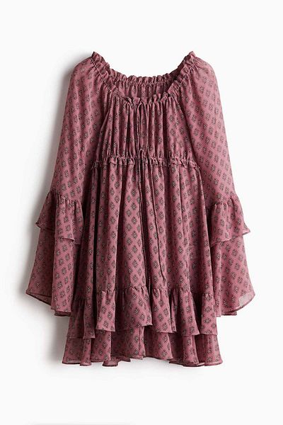 H&M Flounced chiffon dress
