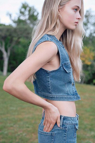 H&M Cropped denim top