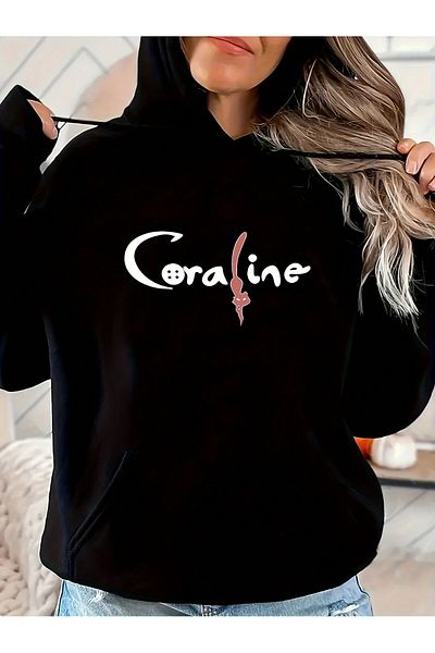 MODARİCH Coraline Winter Sweatshirt - Black Oversize Hoodie