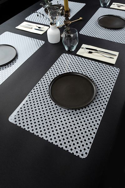 netteucuzluk 6-Piece Hazeran Patterned Supla Runner - 45X30 Cm, American Service, Home Tableware Decoration