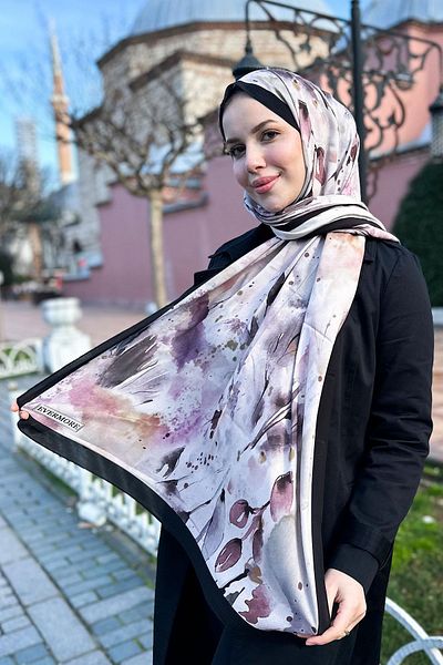 EVERMORE Fresh Shawl - Μαρμάρινο μοτίβο - Em061-06 - Μαύρο, Μωβ