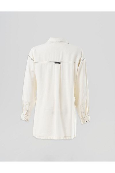 Kayra Ecru Tunic - Punto Stitched and Chain Detail
