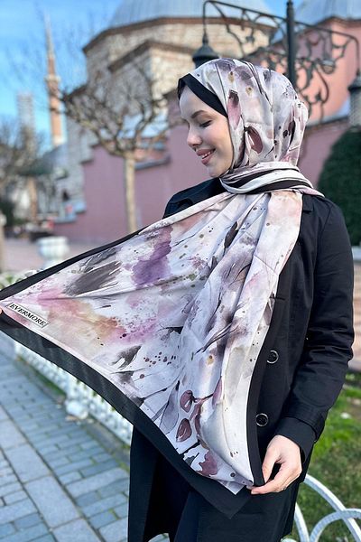 EVERMORE Fresh Shawl - Μαρμάρινο μοτίβο - Em061-06 - Μαύρο, Μωβ