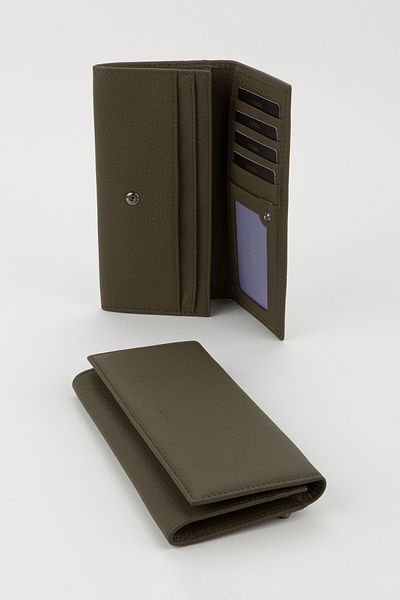 Fossil Boxed Genuine Leather Ice Khaki Large Size Women's Hand Portfolio Card Holder Wallet