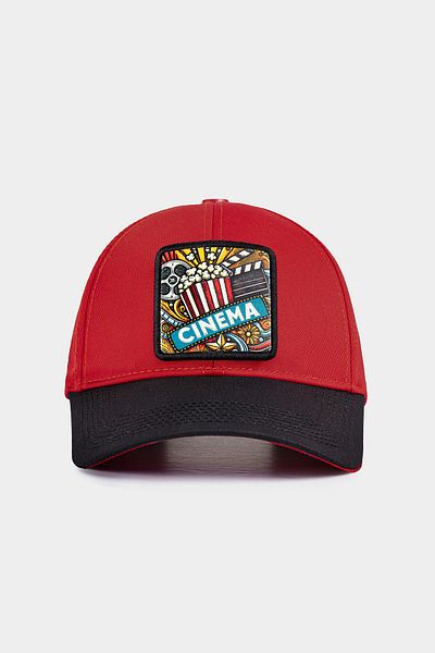 BlackBörk V1 Six Cinema Logo Black-Red Baseball Cap