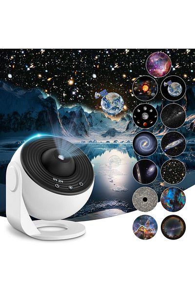 AWH Planetarium Star Projector – Realistic Galaxy Light with 12 Planet Discs